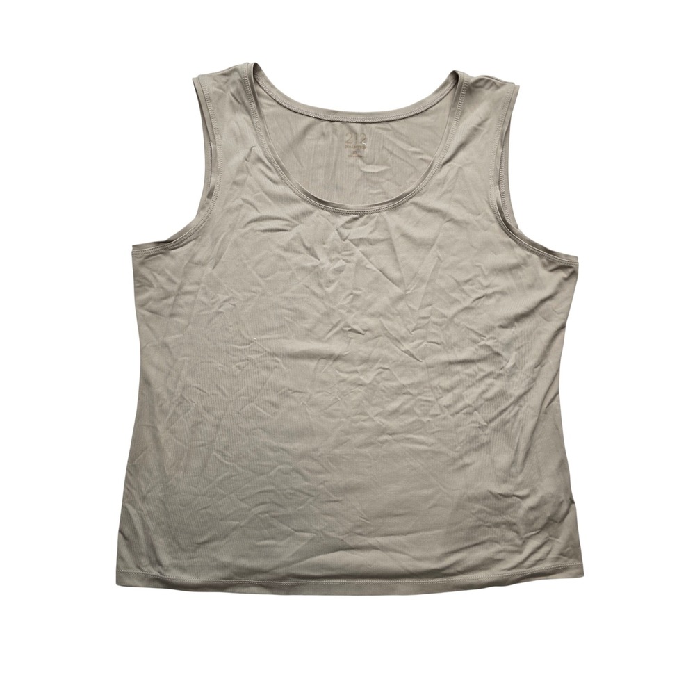 212 Collection Tank Top Scoop Neck Stretch Layering Shell Taupe‎ Beige Womens XL